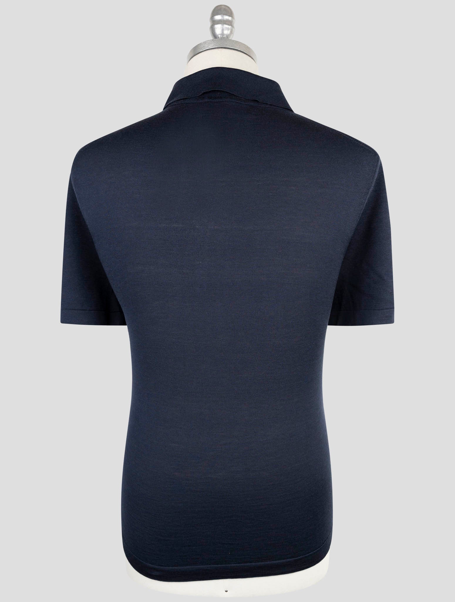 Kiton Blue Silk Cotton Polo