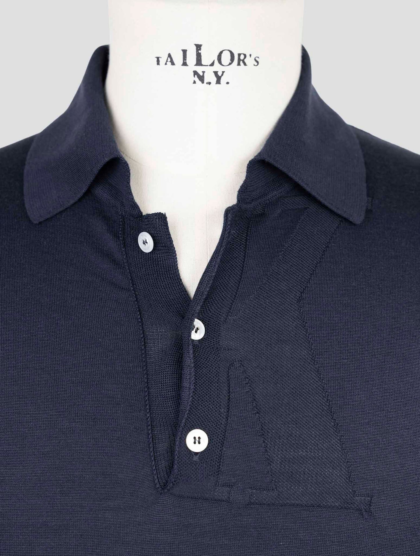 Kiton Blue Silk Cotton Polo