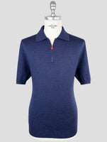 Kiton Blue Silk Cashmere Linen Polo