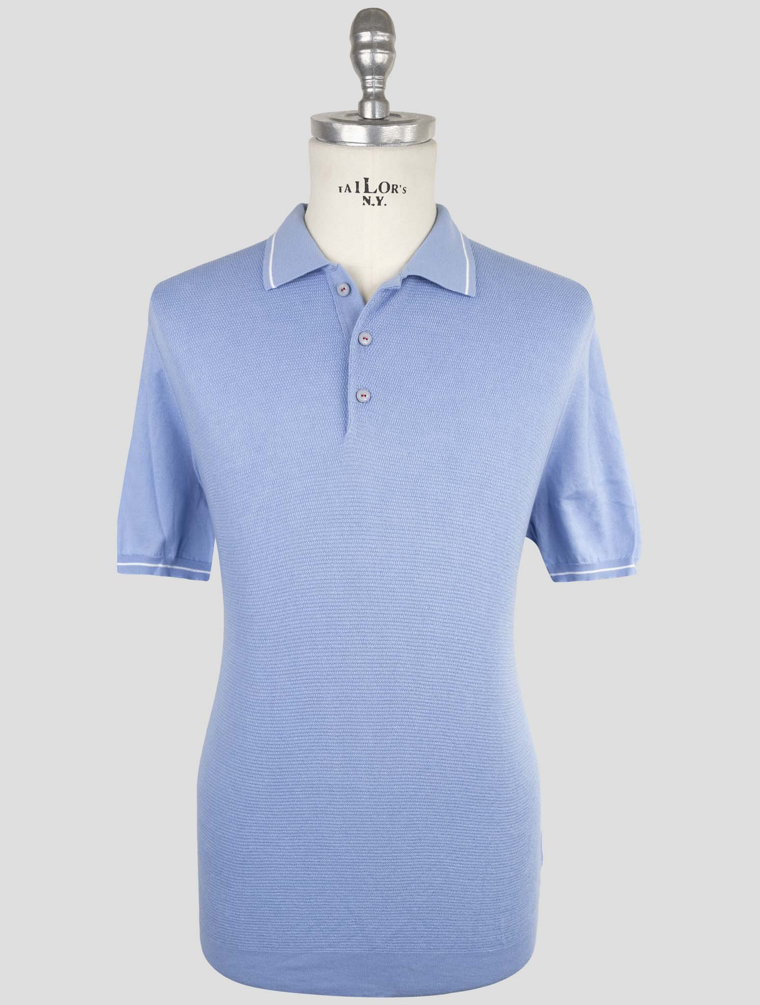 Kiton Light Blue Cotton Polo