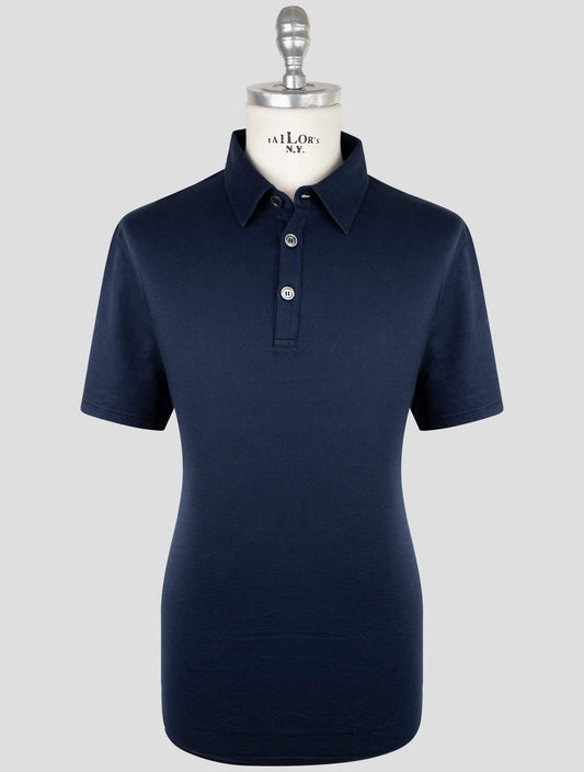 Kiton Blue Cotton Cashmere Polo