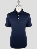 Kiton Blue Cotton Cashmere Polo