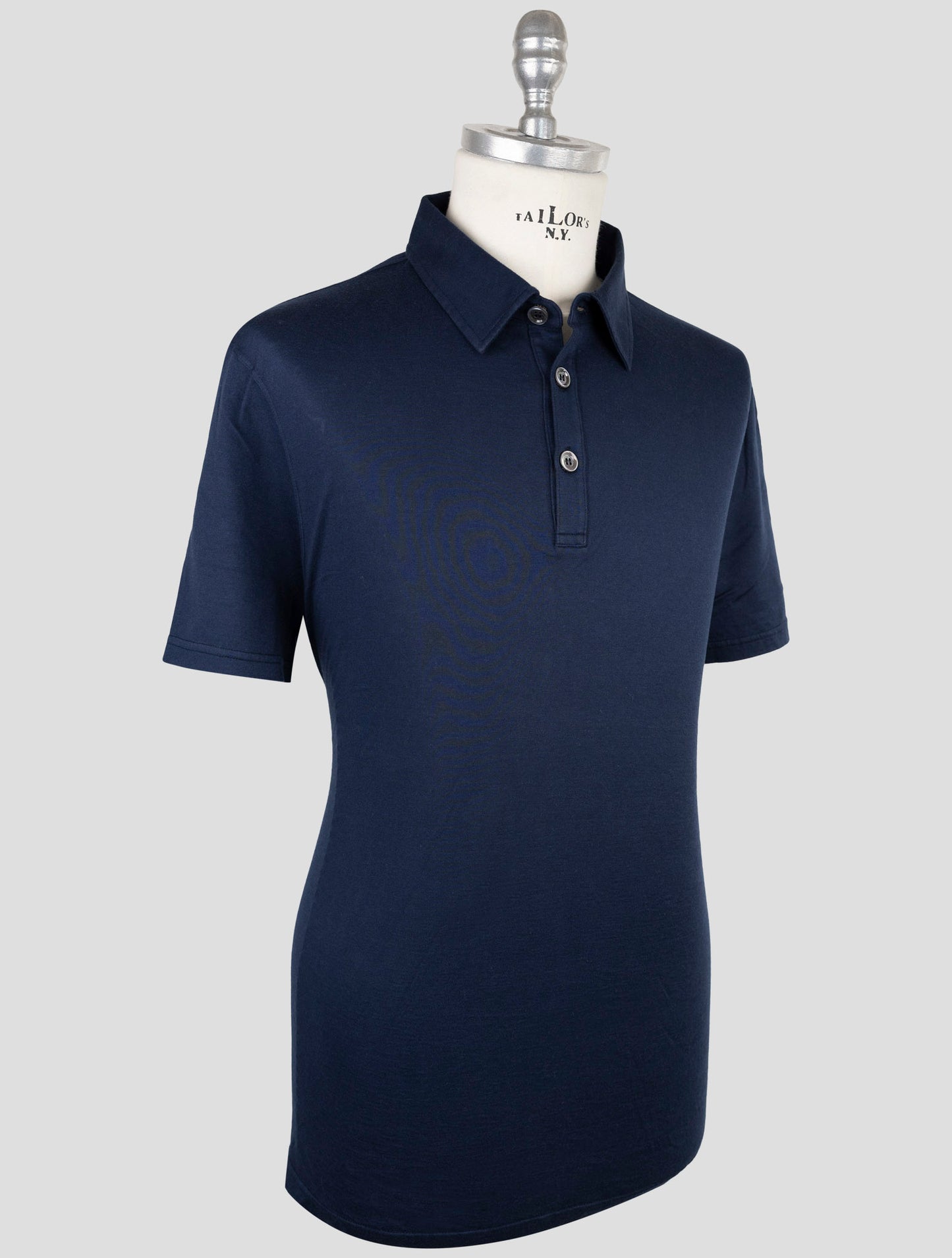 Kiton Blue Cotton Cashmere Polo