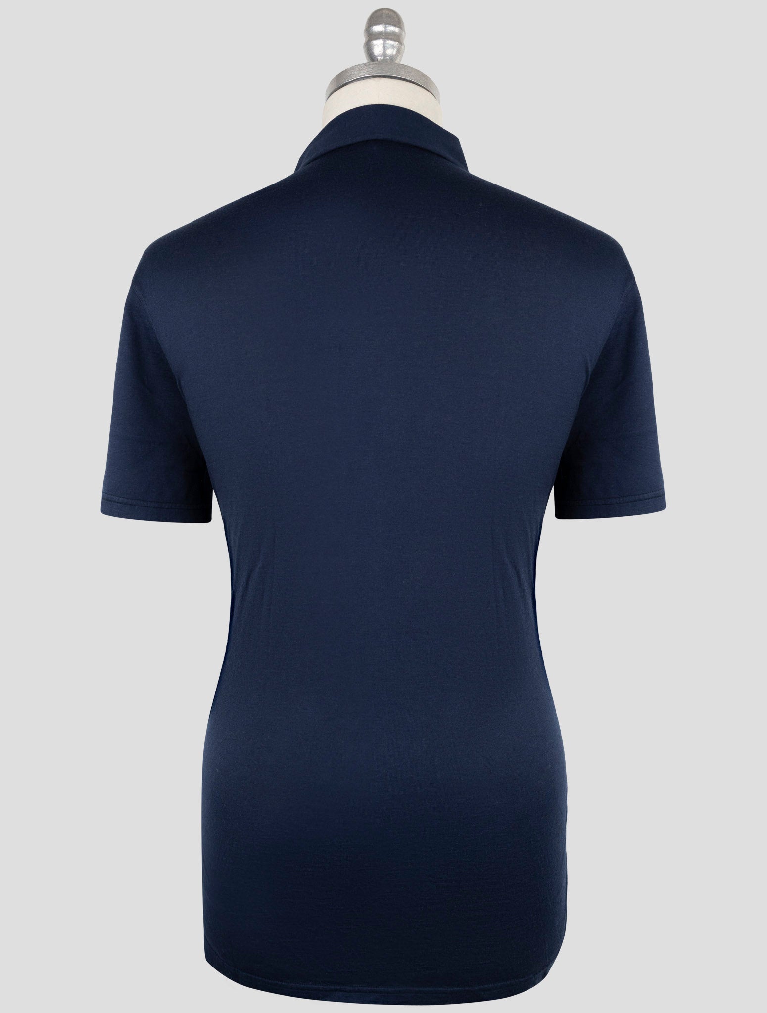 Kiton Blue Cotton Cashmere Polo