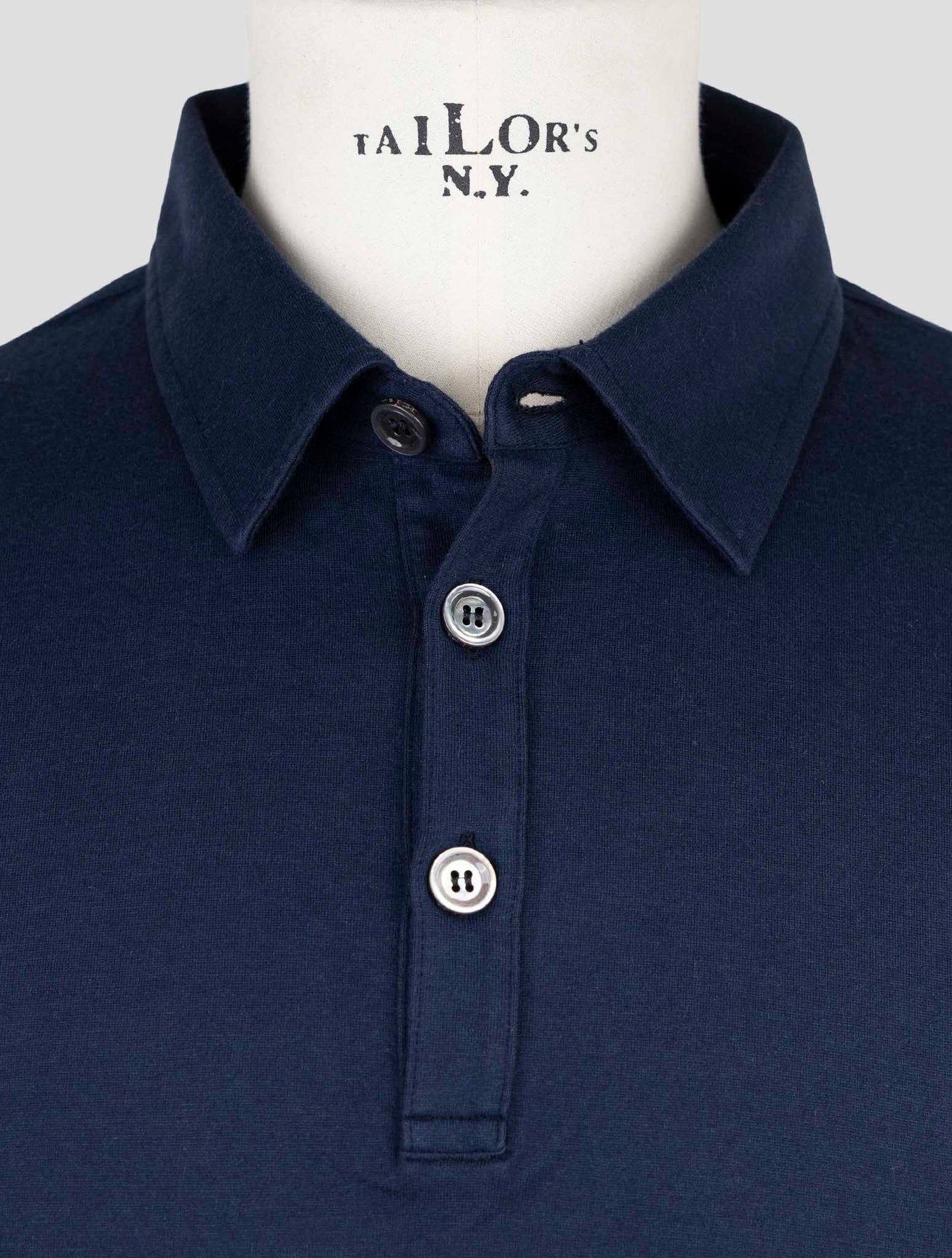 Kiton Blue Cotton Cashmere Polo