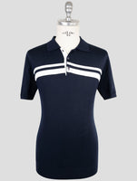 Kiton Blue Cotton Polo