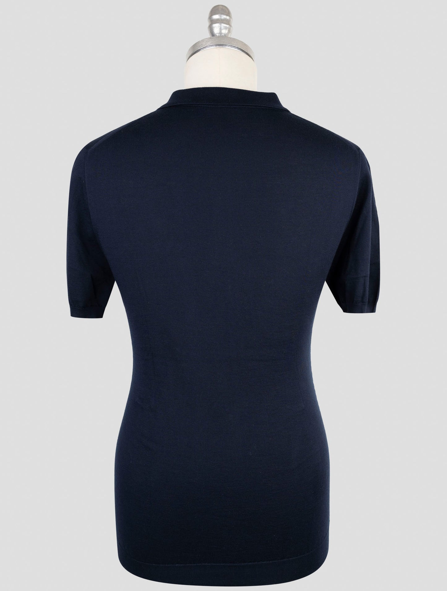 Kiton Blue Cotton Polo