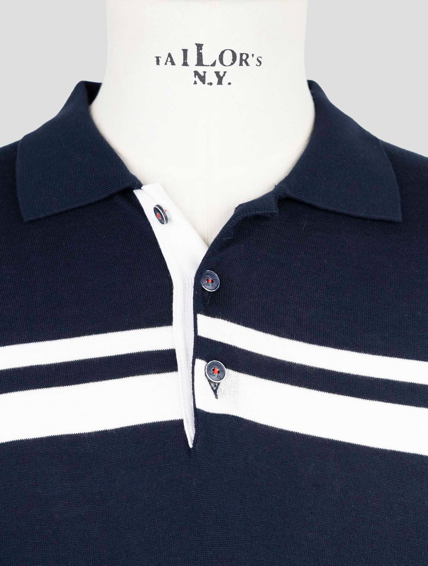 Kiton Blue Cotton Polo