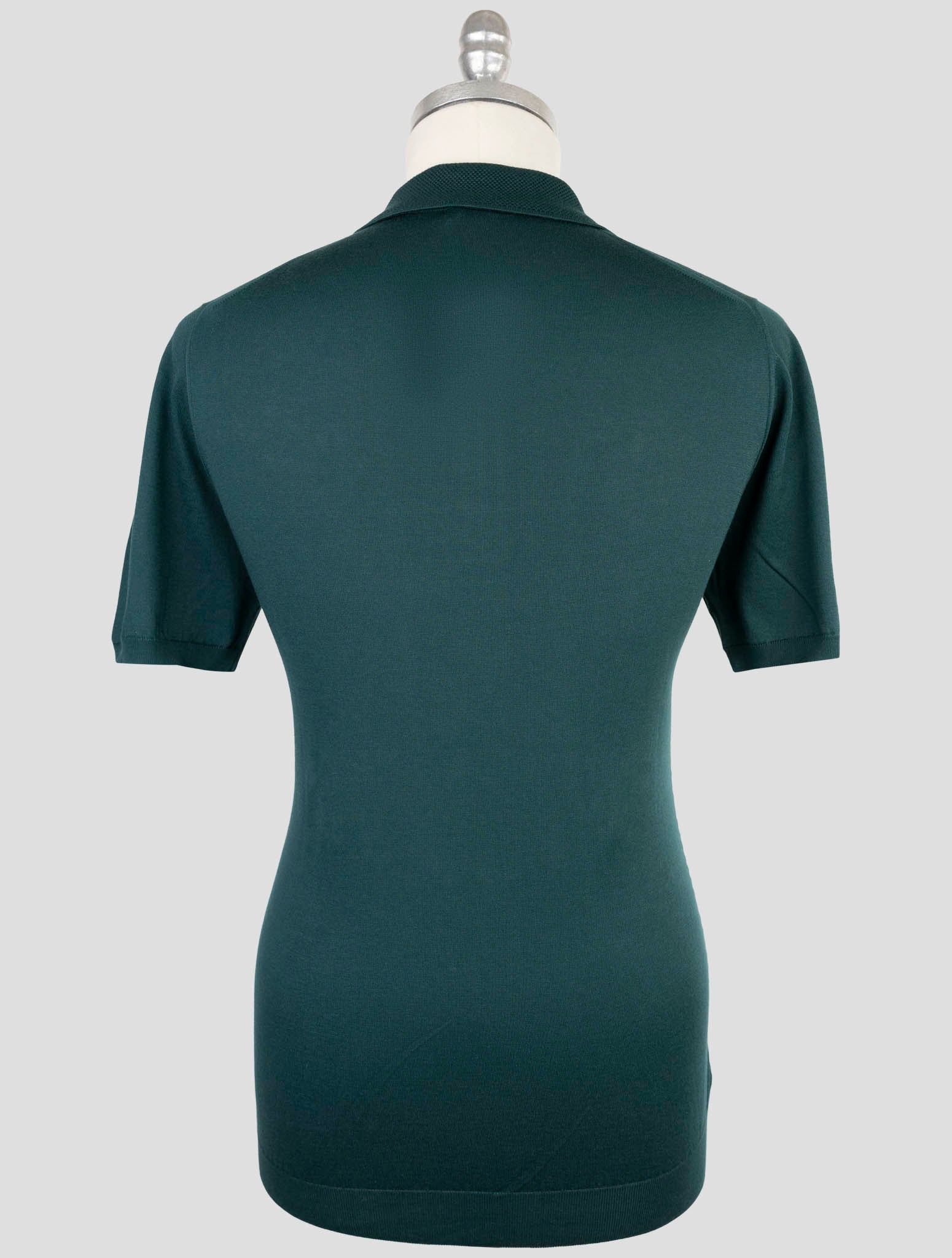 Kiton Green Cotton Polo Half Zip