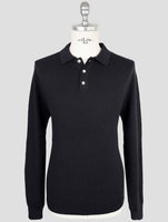 Kiton Blue Cotton Silk Sweater Polo