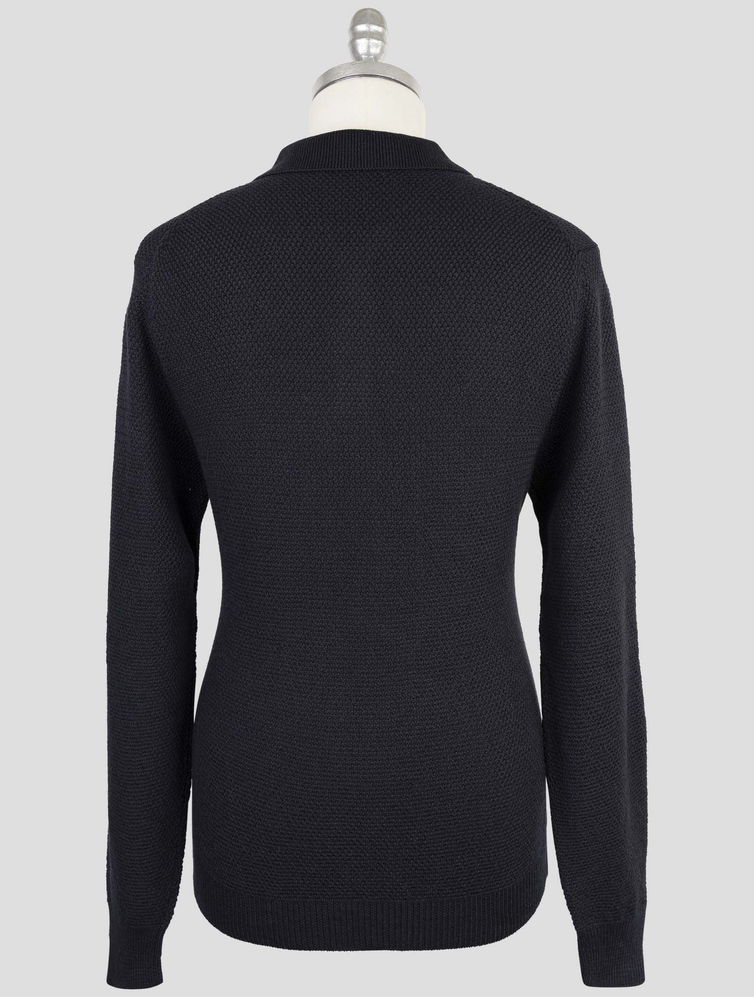 Kiton Blue Cotton Silk Sweater Polo