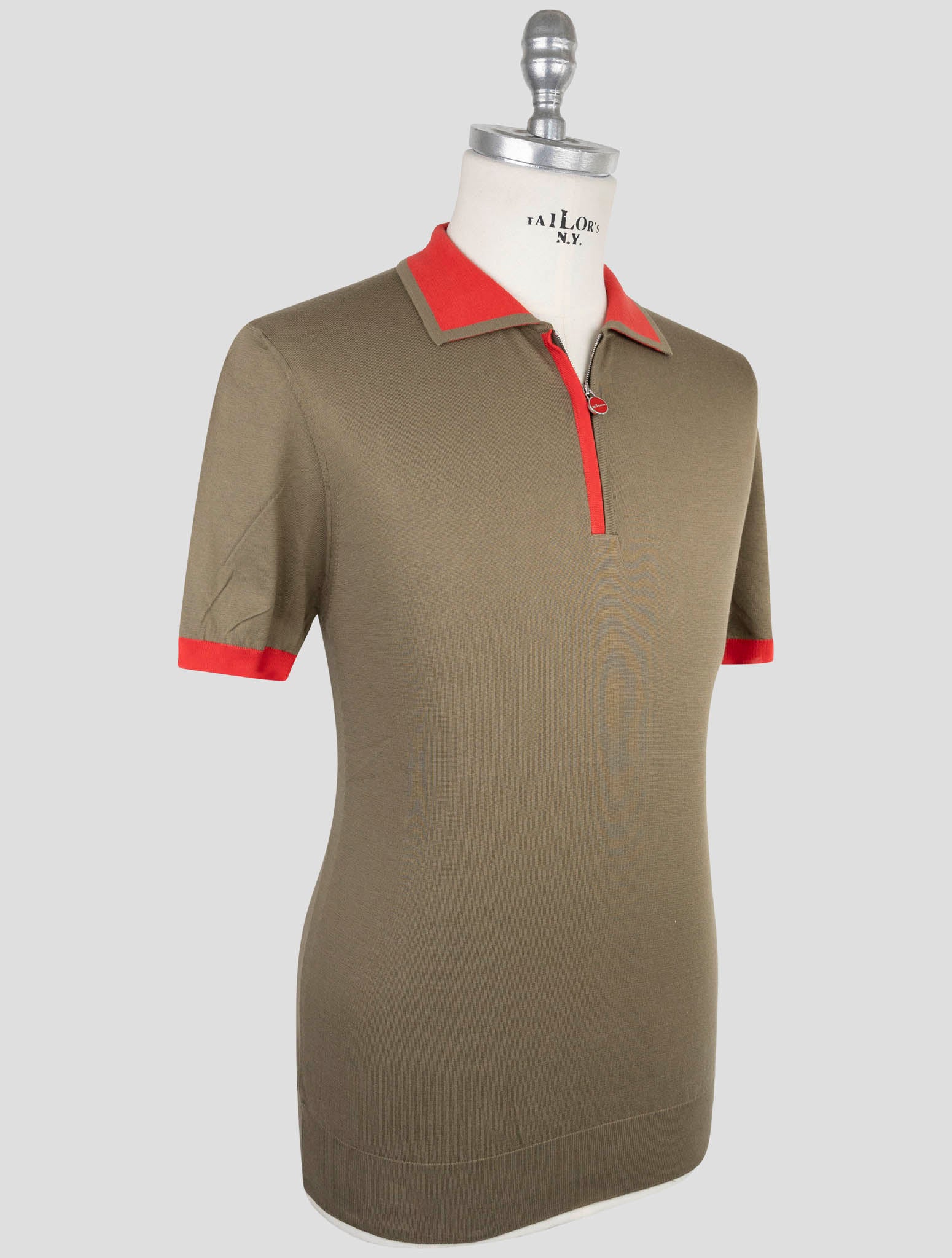 Kiton Brown Cotton Polo
