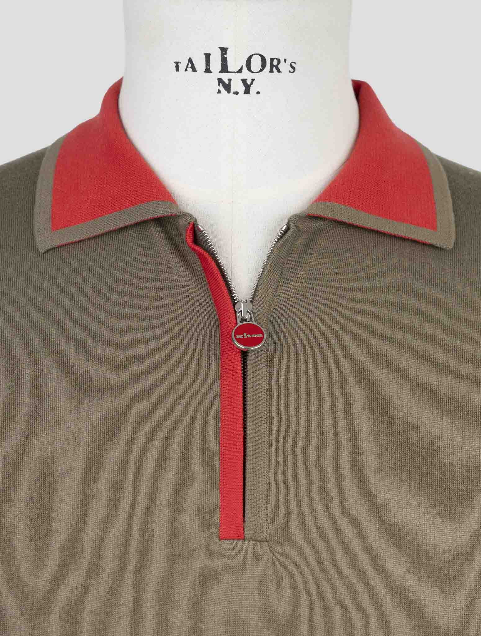 Kiton Brown Cotton Polo