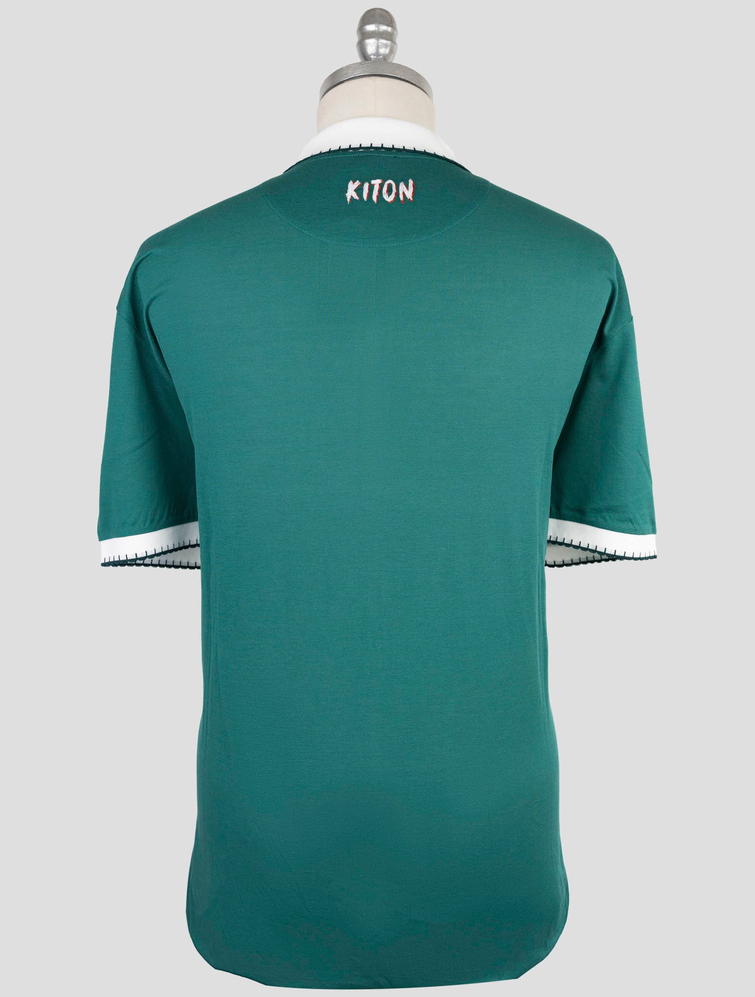 Kiton Green Cotton Polo Half Zip