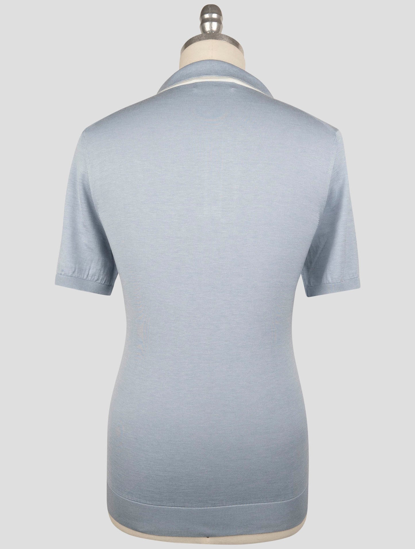 Kiton Light Blue Silk Cotton Polo