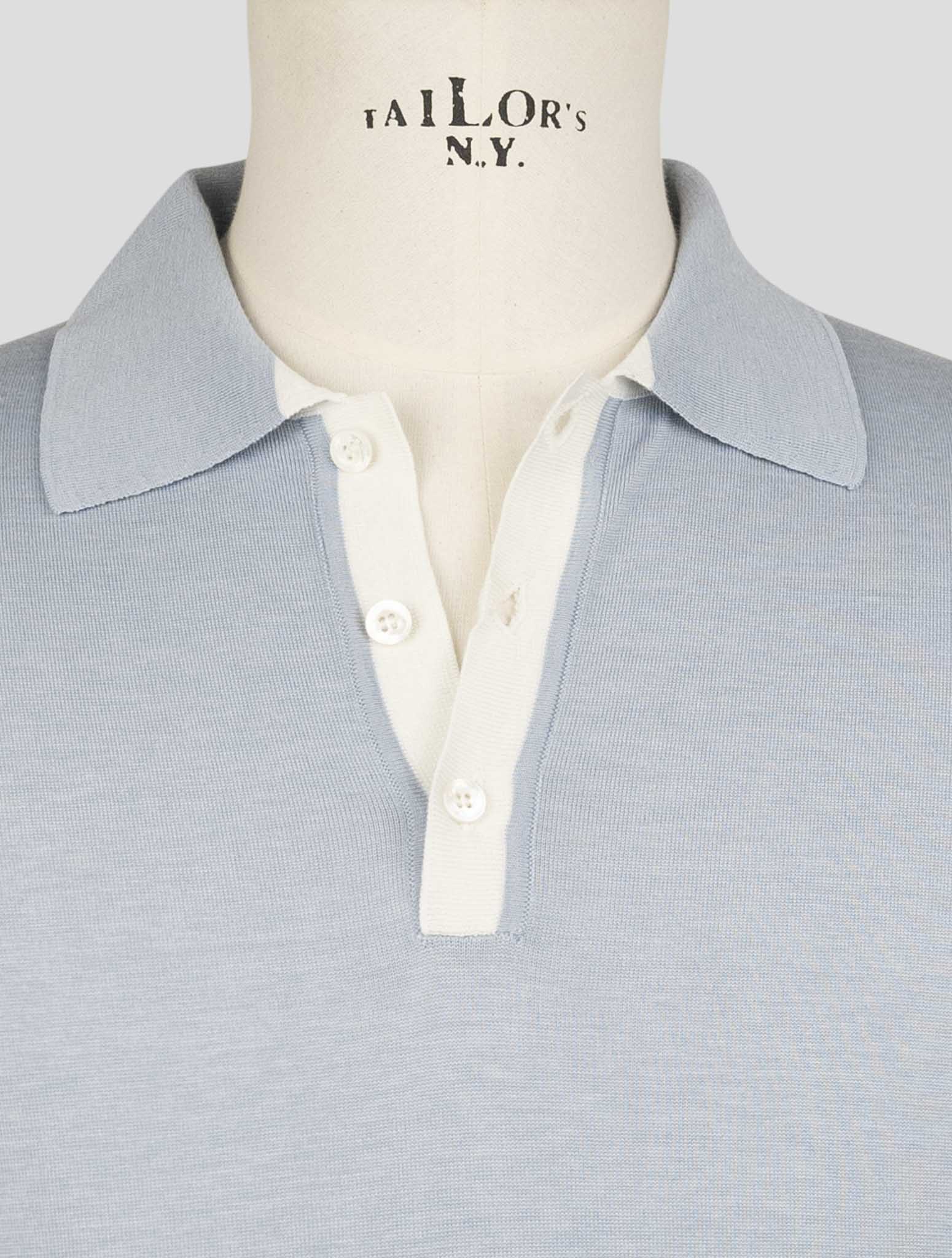 Kiton Light Blue Silk Cotton Polo