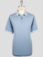 Kiton Light Blue Cotton Polo Half Zip