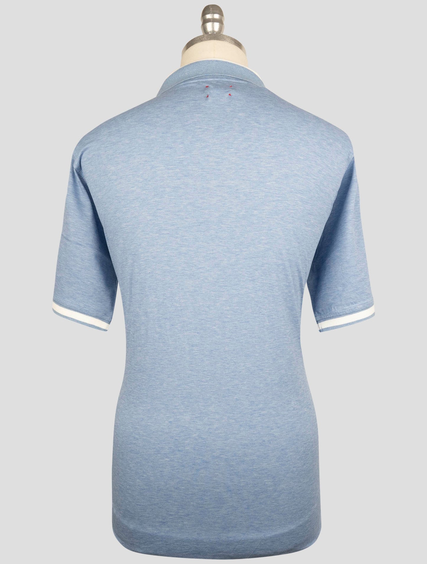 Kiton Light Blue Cotton Polo Half Zip