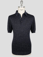 Kiton Blue Silk Cashmere Linen Polo