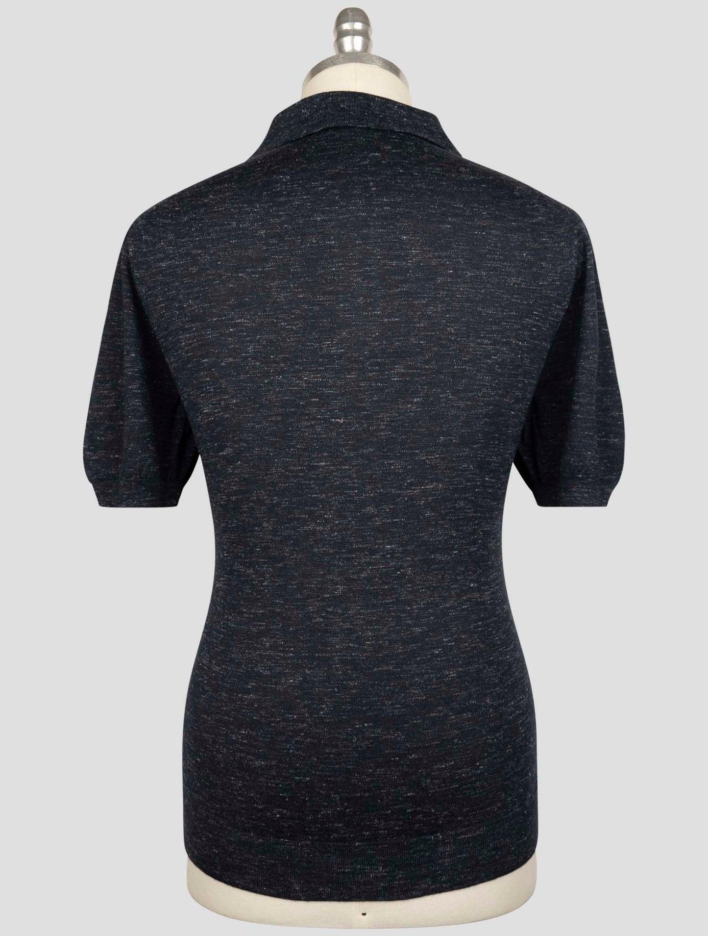 Kiton Blue Silk Cashmere Linen Polo