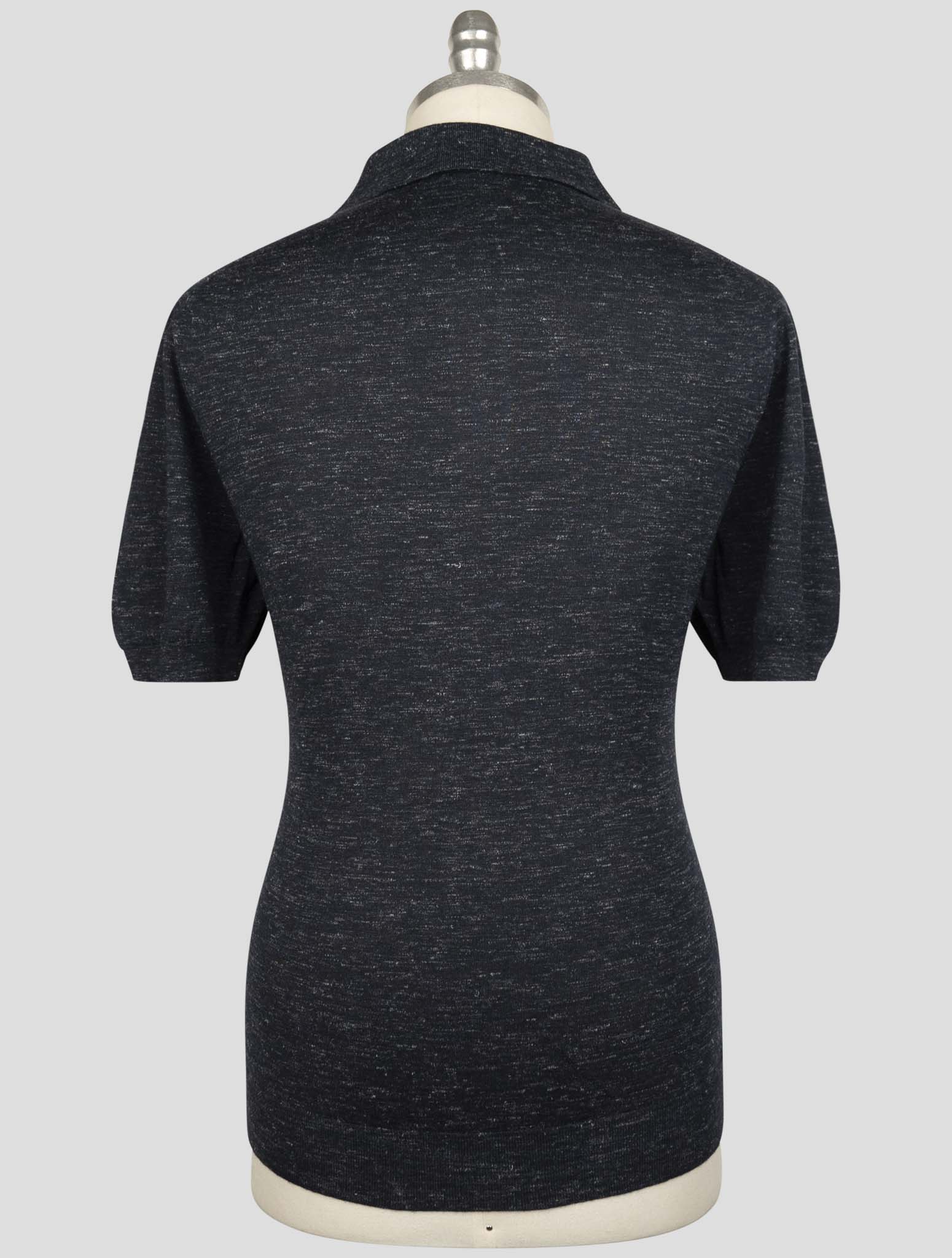 Kiton Blue Silk Cashmere Linen Polo