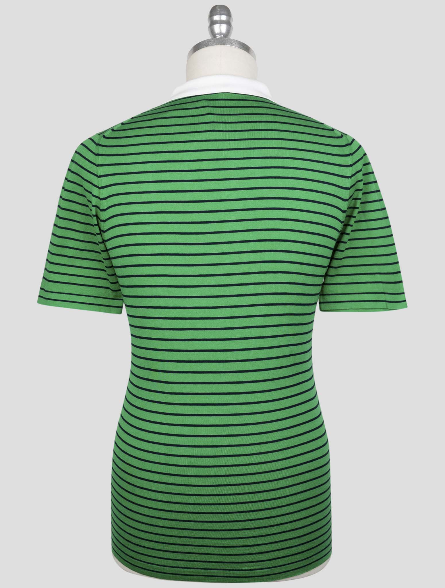 Kiton Green Blue Cotton Polo