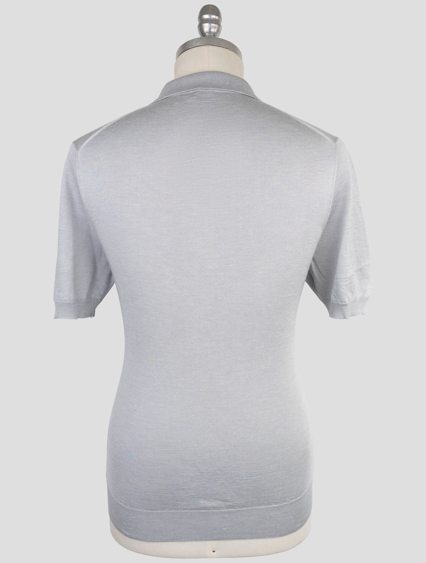 Kiton Gray Silk Cashmere Linen Polo Half Zip