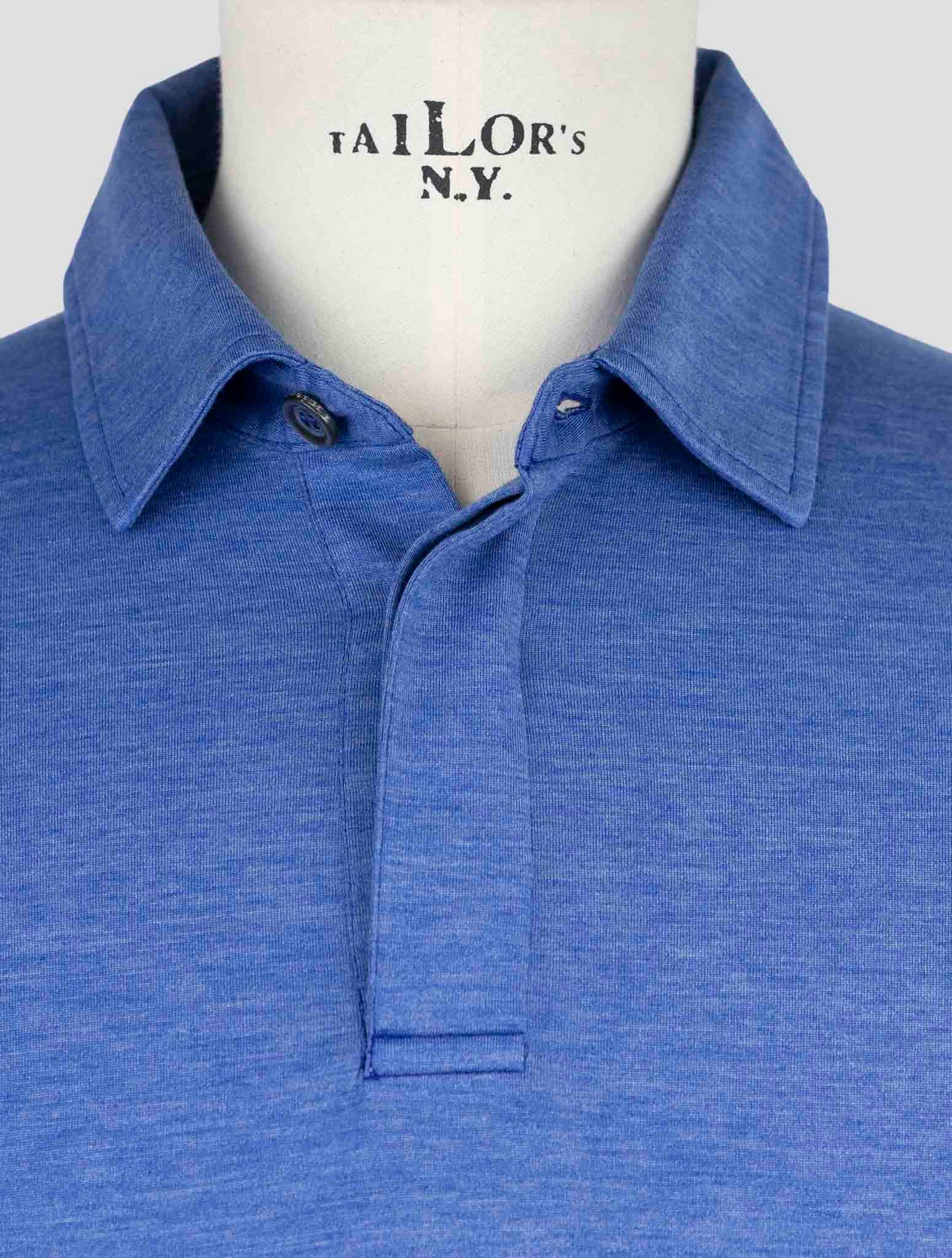 Kiton Blue Silk Cotton Polo
