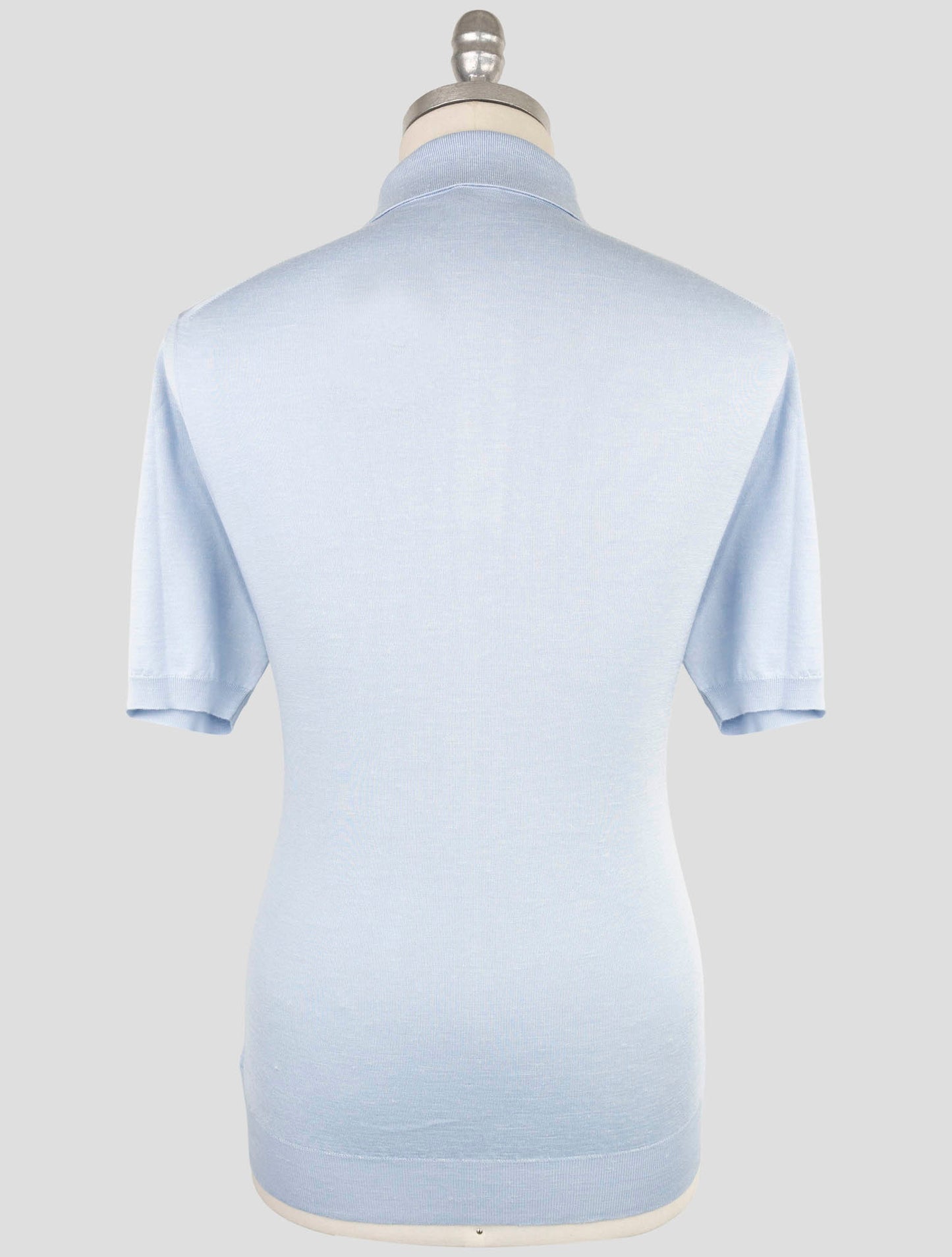 Kiton Light Blue Silk Cashmere Linen Polo