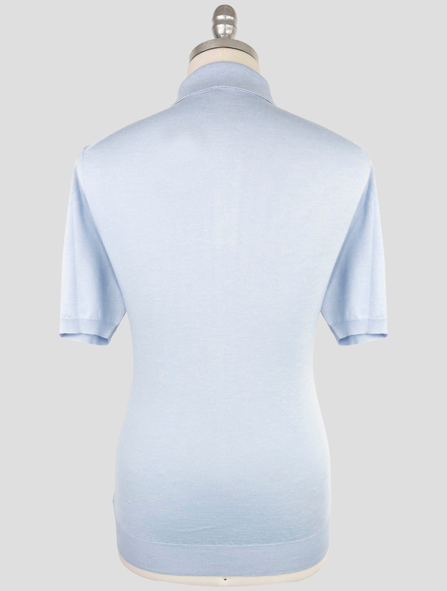 Kiton Light Blue Silk Cashmere Linen Polo