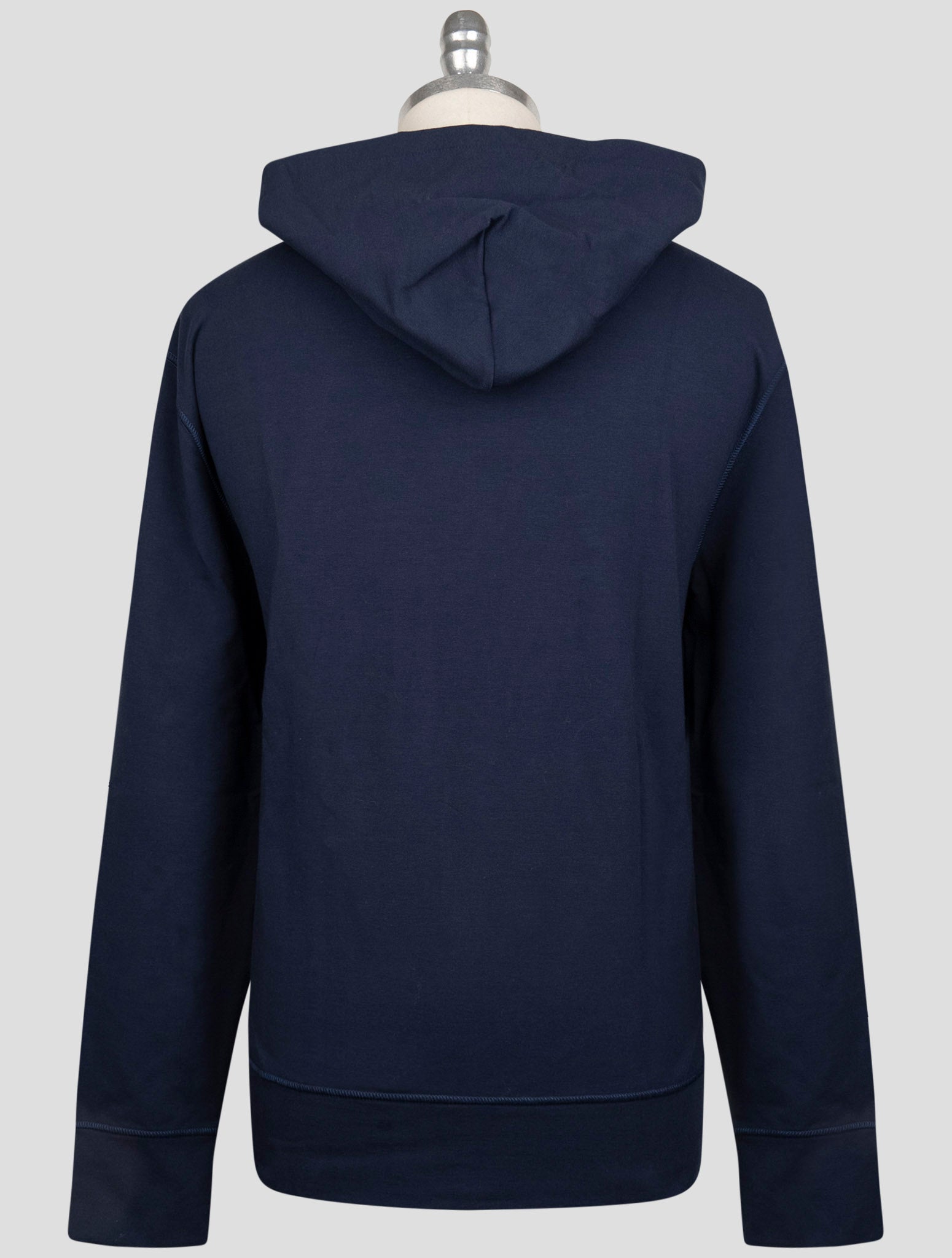 Kiton Blue Cotton Ea Sweater Hoodie