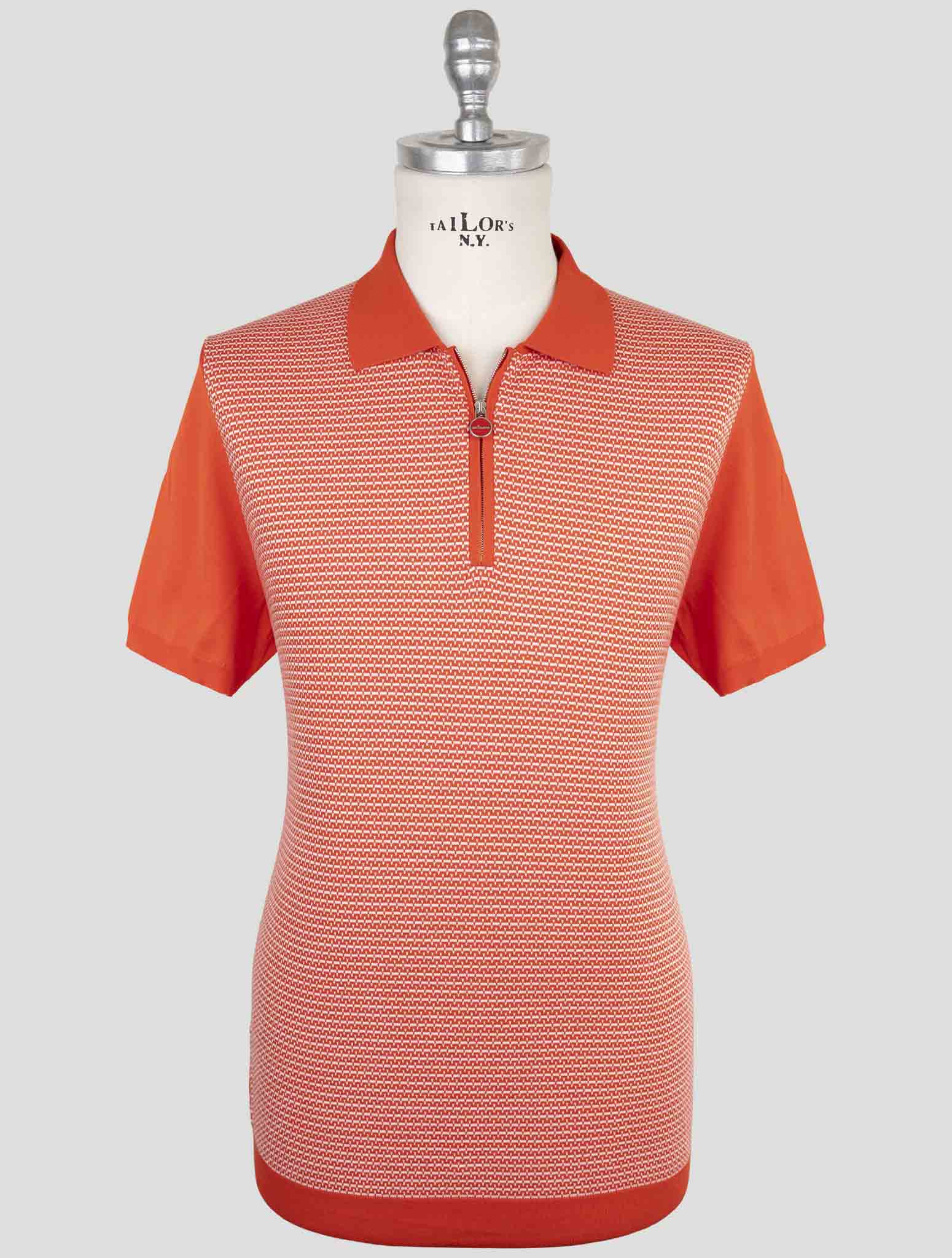 Kiton Red White Cotton Polo