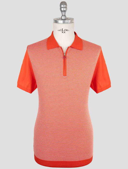 Kiton Red White Cotton Polo