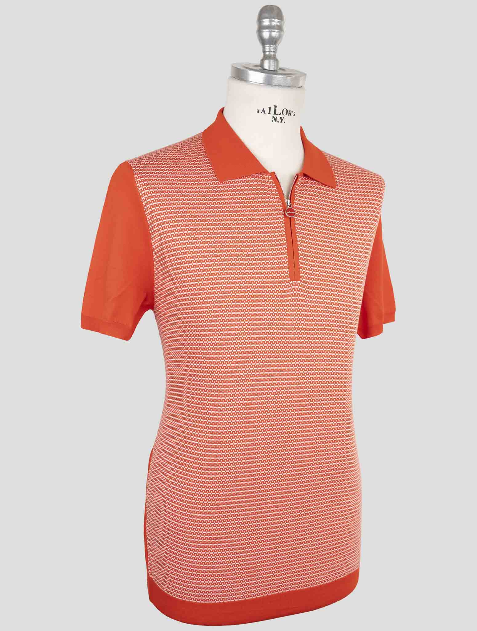 Kiton Red White Cotton Polo
