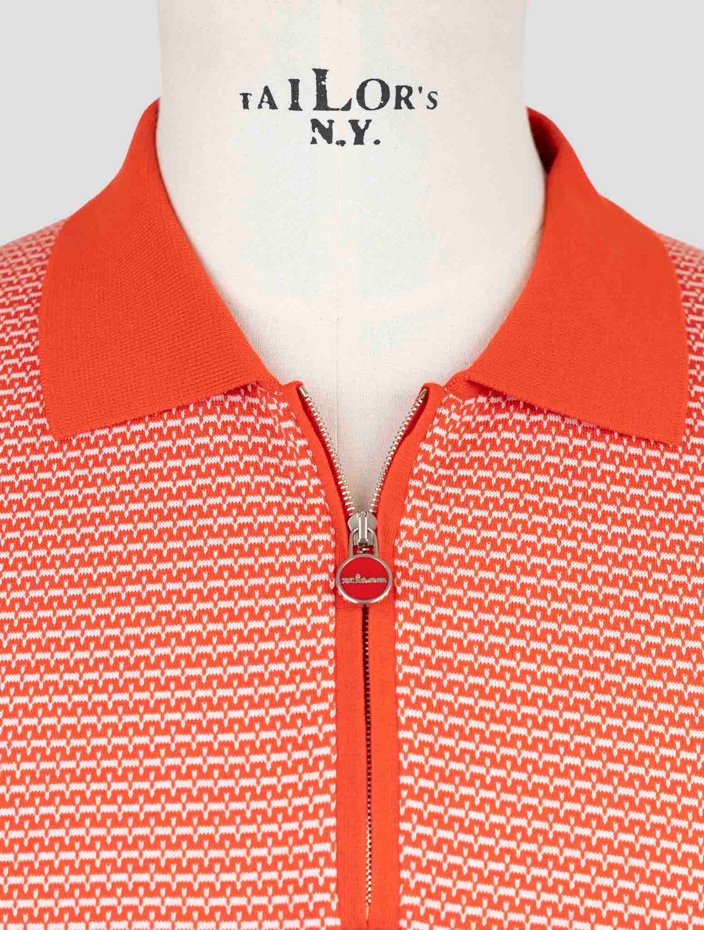 Kiton Red White Cotton Polo