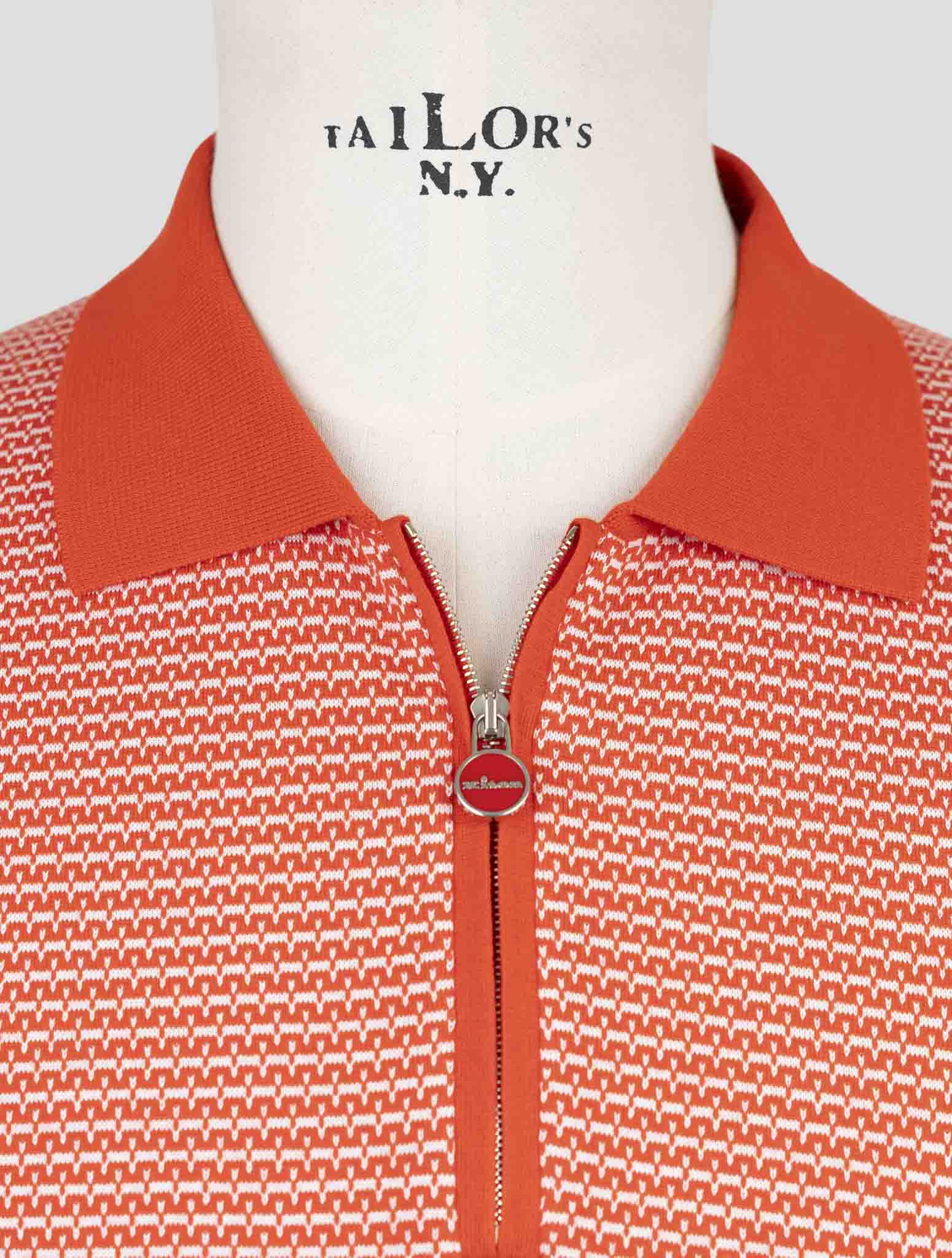 Kiton Red White Cotton Polo