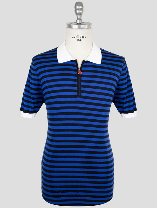 Kiton Black Blue Cotton Polo