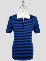 Kiton Black Blue Cotton Polo
