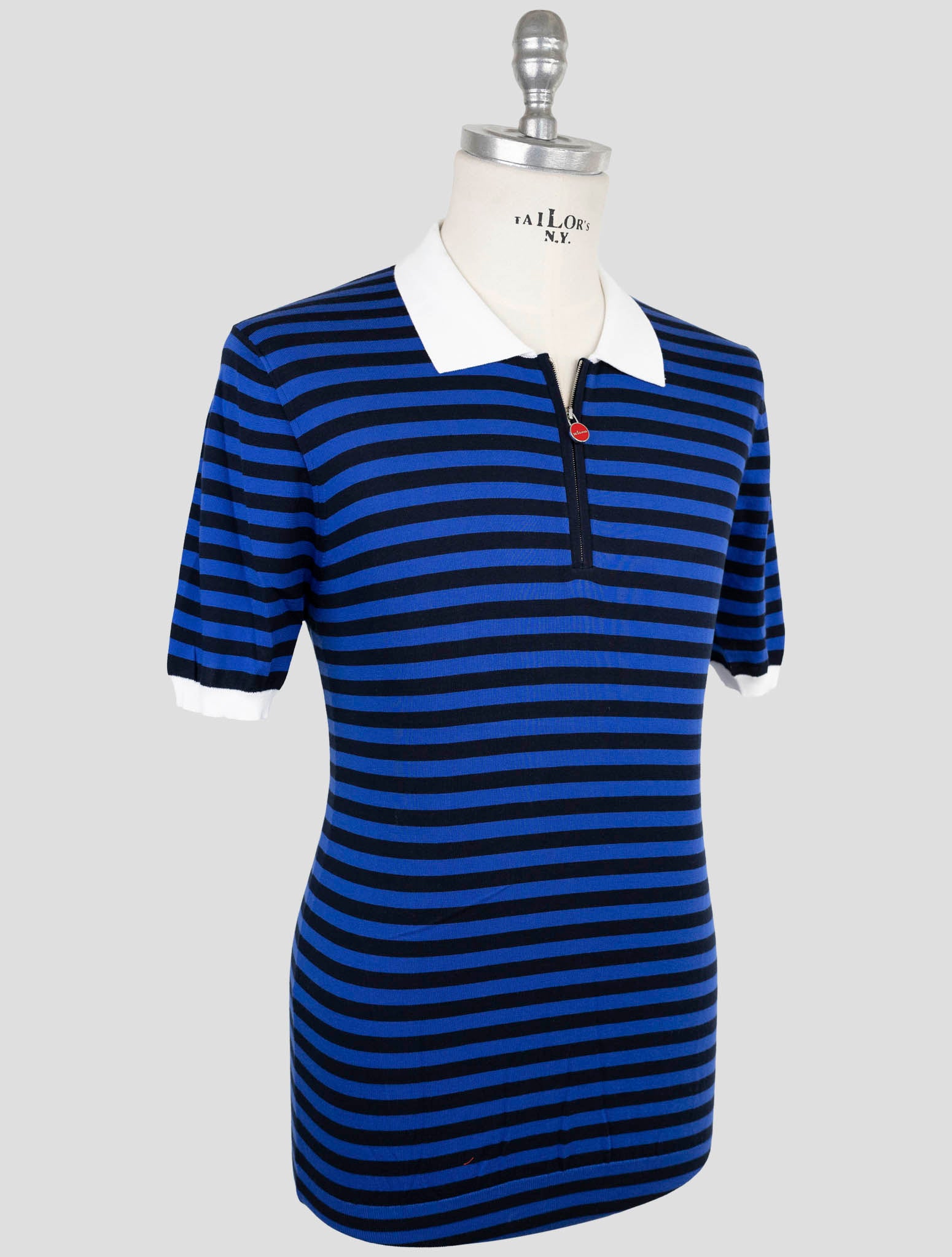 Kiton Black Blue Cotton Polo