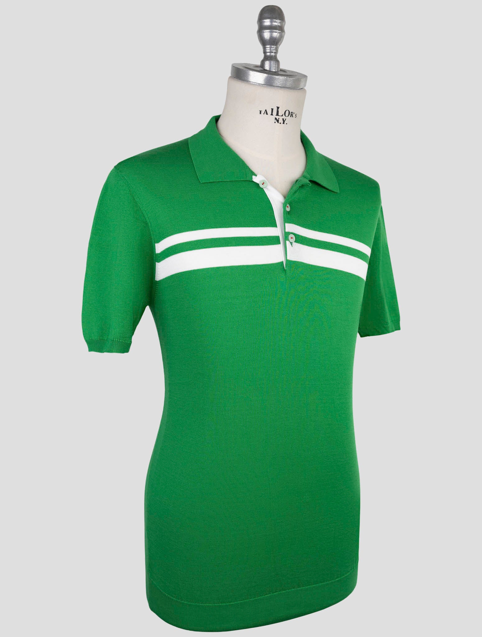 Kiton Green Cotton Polo