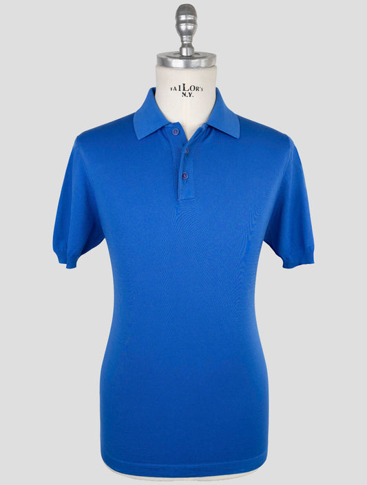 Kiton Blue Cotton Polo