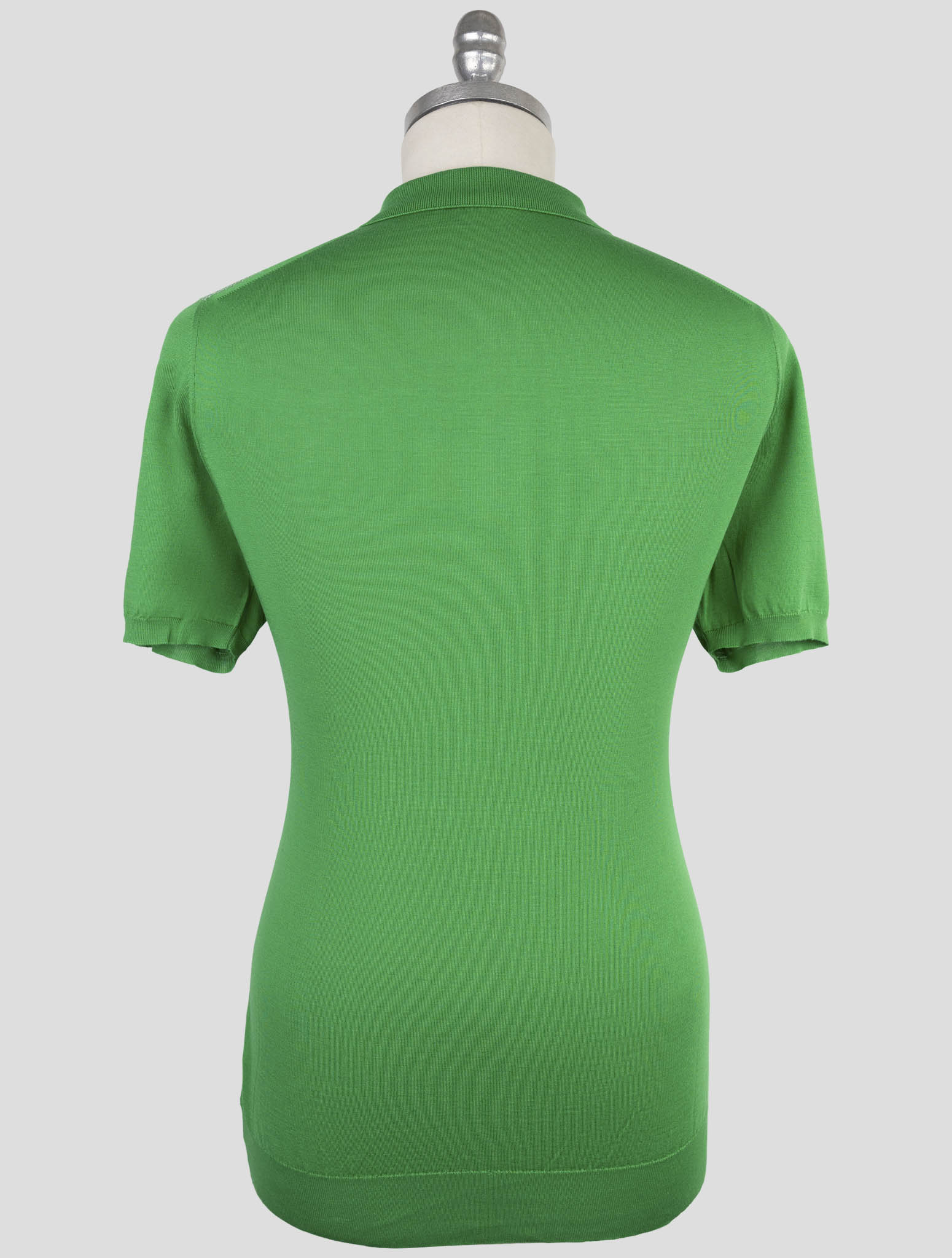 Kiton Green White Cotton Polo