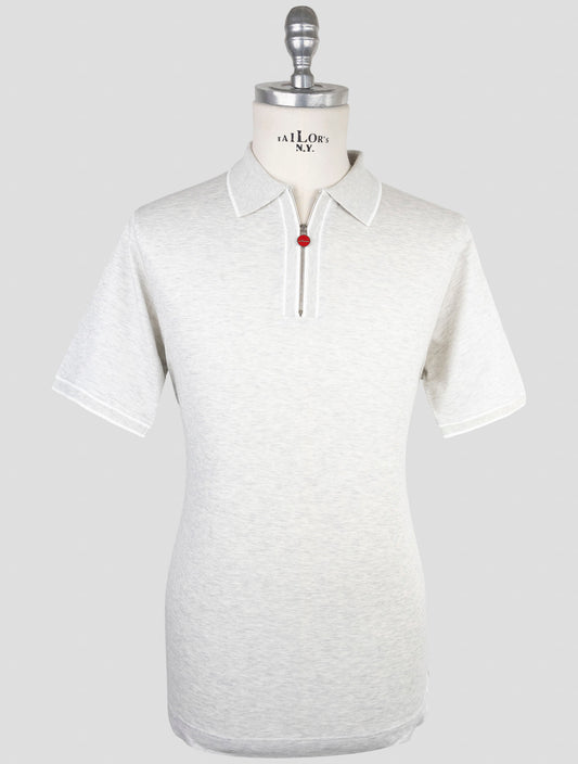Kiton Gray Cotton Polo Half Zip