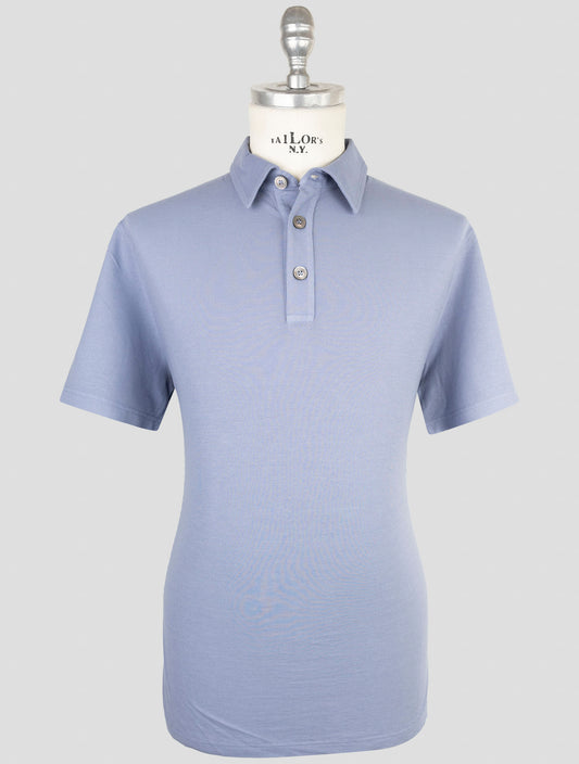 Kiton Blue Cotton Polo