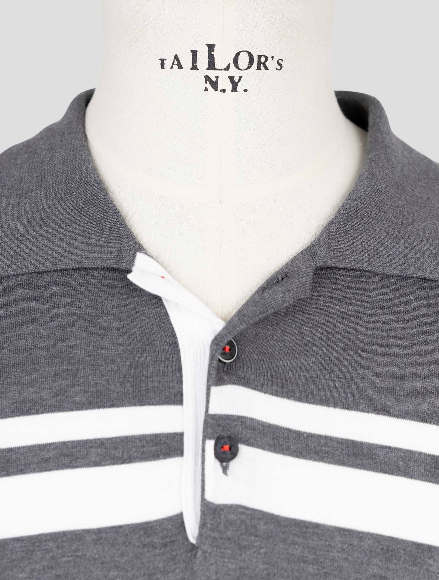 Kiton Gray Cotton Polo