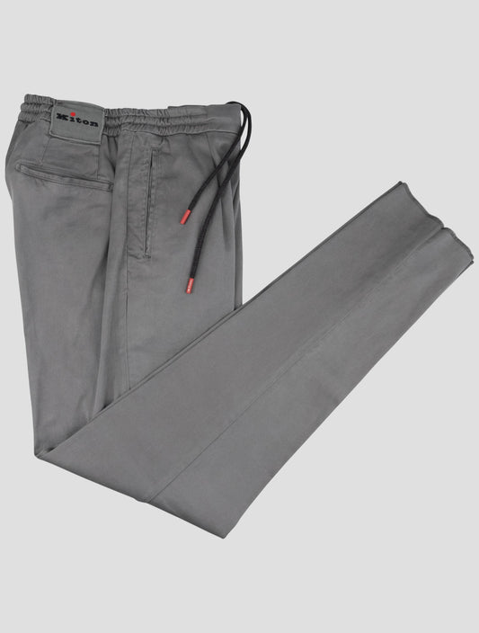 Kiton Gray Lyocell Cotton Ea Pants