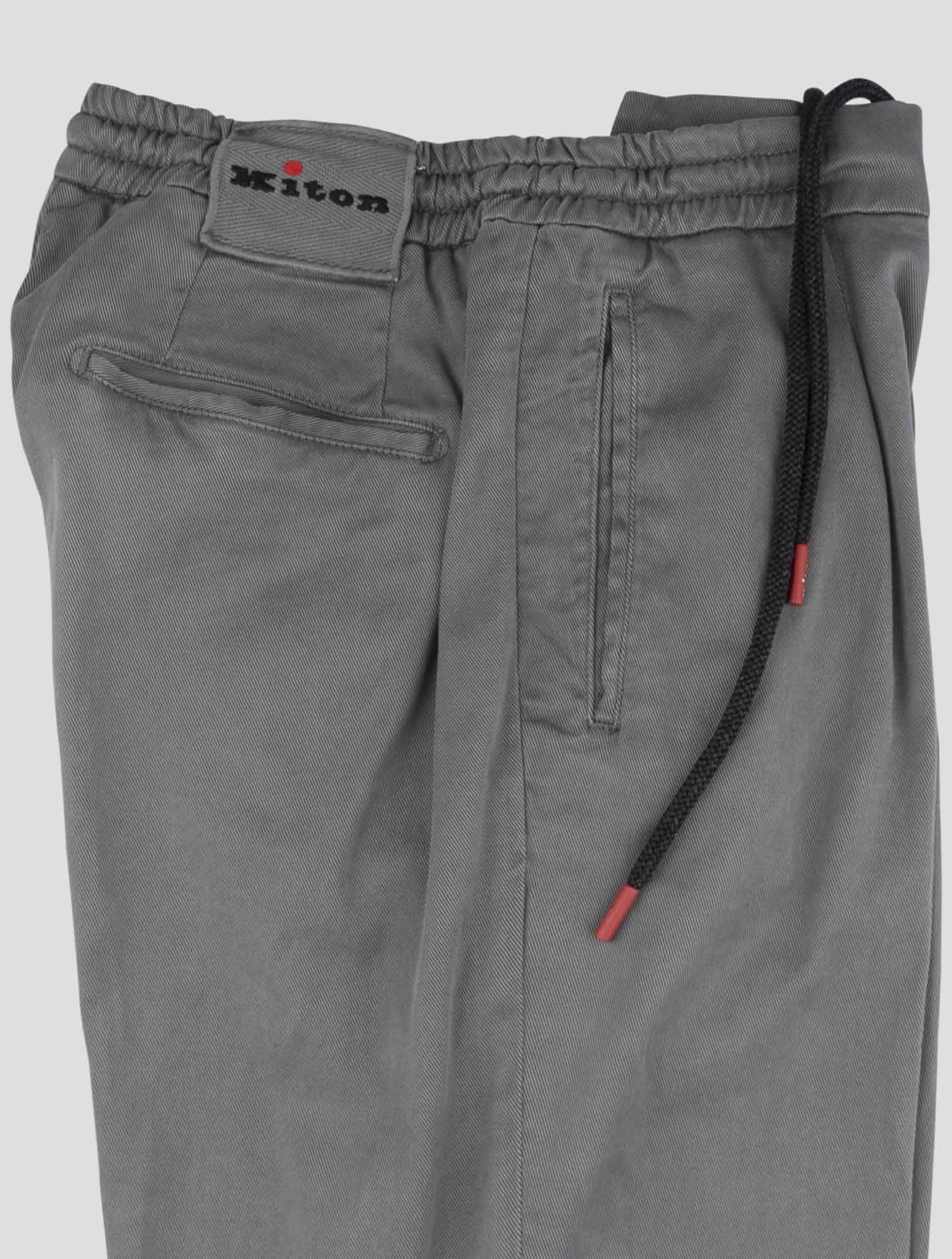 Kiton Gray Lyocell Cotton Ea Pants