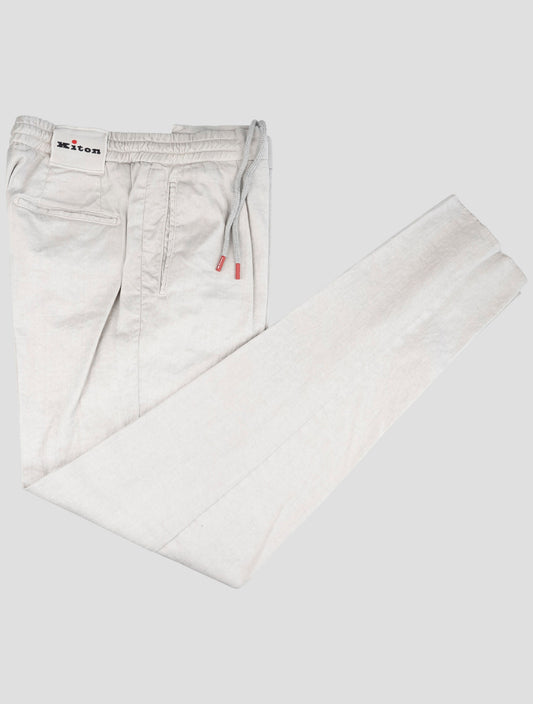 Kiton Gray Linen Cotton Ea Pants