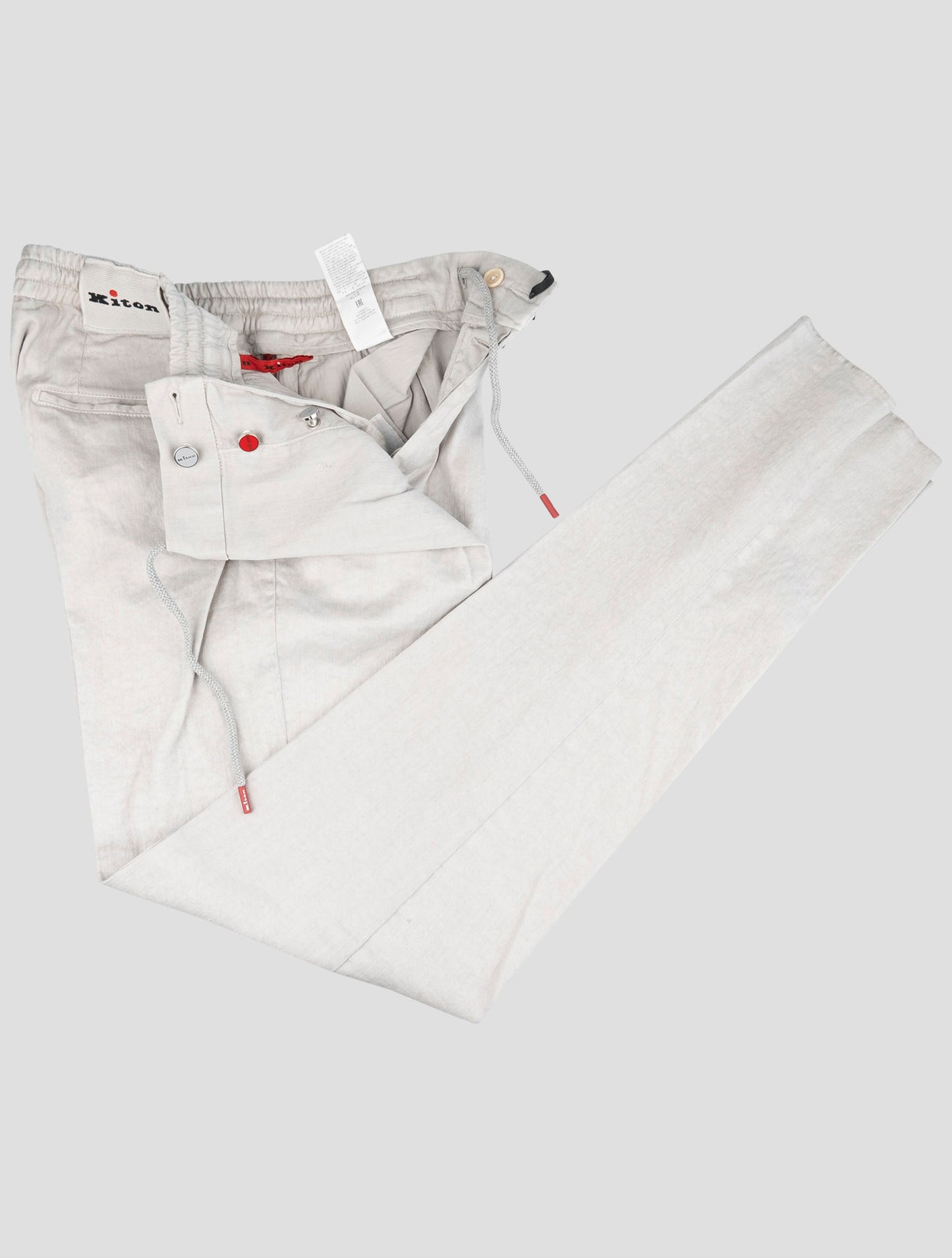 Kiton Gray Linen Cotton Ea Pants