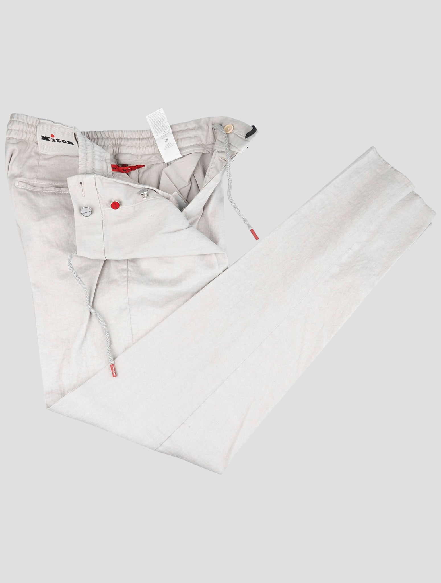 Kiton Gray Linen Cotton Ea Pants